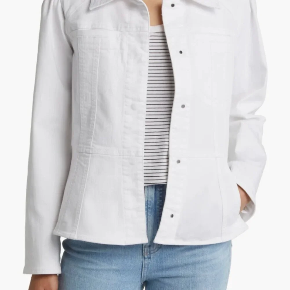 Wit & Wisdom Fit and Flare Trucker Denim Collar Jacket - Picture 2 of 5